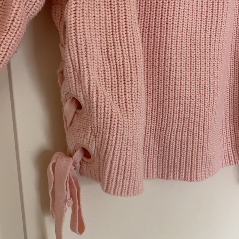 Endless Rose Blush Pink Cropped Sweater size L - Picture 4 of 8